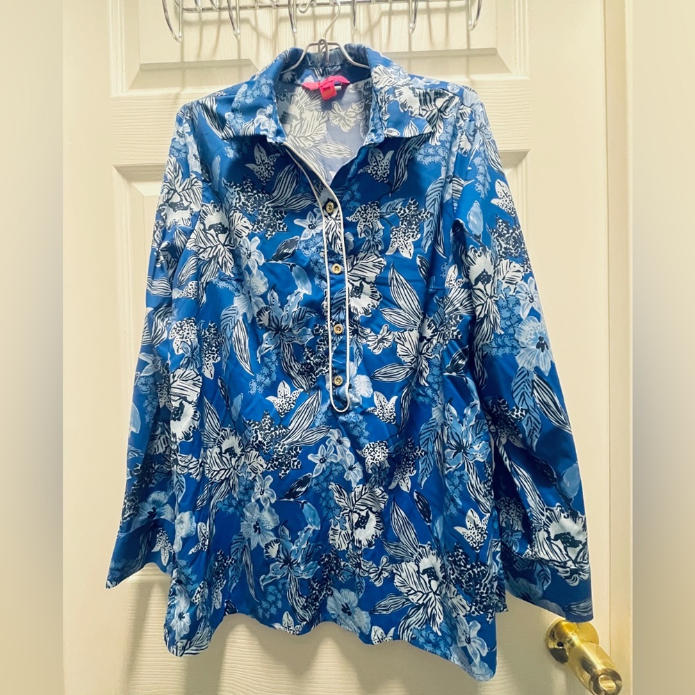 Lilly Pulitzer blue floral tunic